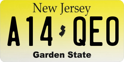 NJ license plate A14QEO