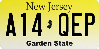 NJ license plate A14QEP