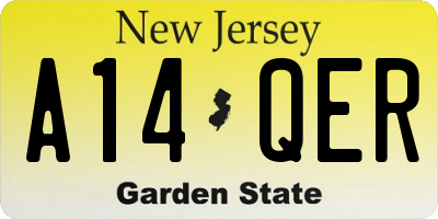 NJ license plate A14QER