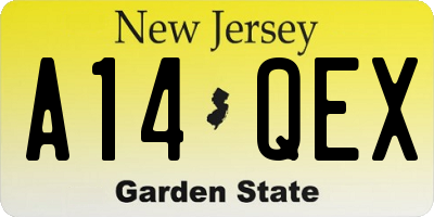 NJ license plate A14QEX