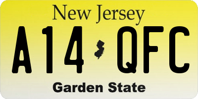 NJ license plate A14QFC