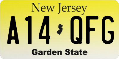 NJ license plate A14QFG