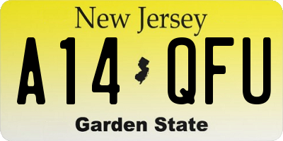 NJ license plate A14QFU