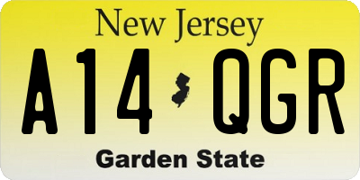 NJ license plate A14QGR
