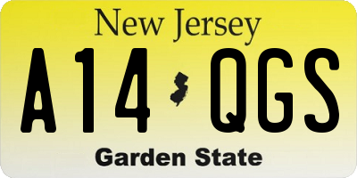 NJ license plate A14QGS