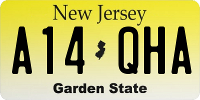 NJ license plate A14QHA