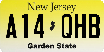 NJ license plate A14QHB