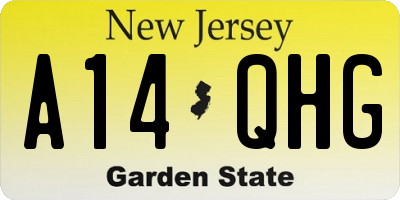 NJ license plate A14QHG