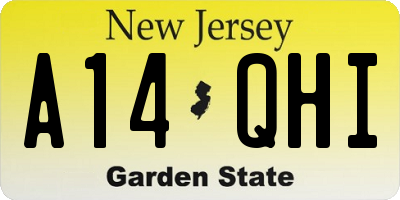 NJ license plate A14QHI