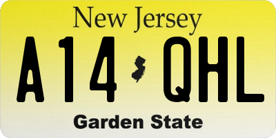 NJ license plate A14QHL