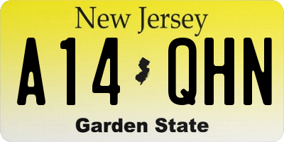 NJ license plate A14QHN