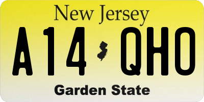 NJ license plate A14QHO