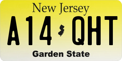 NJ license plate A14QHT