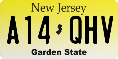 NJ license plate A14QHV