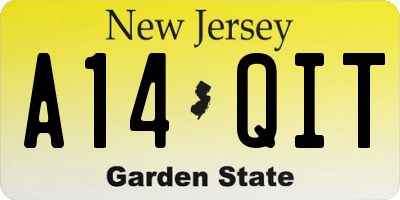 NJ license plate A14QIT