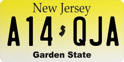 NJ license plate A14QJA