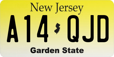 NJ license plate A14QJD