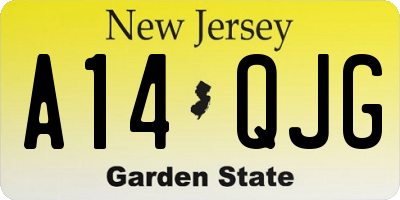 NJ license plate A14QJG