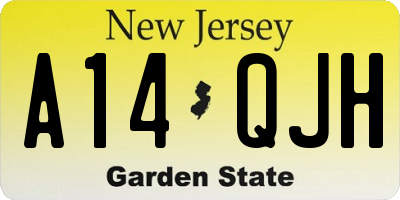 NJ license plate A14QJH