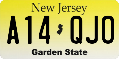 NJ license plate A14QJO