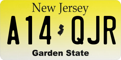NJ license plate A14QJR