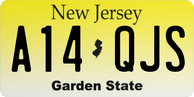 NJ license plate A14QJS