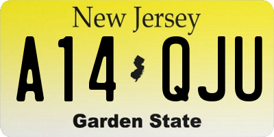 NJ license plate A14QJU