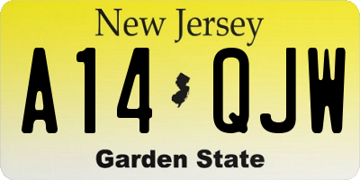 NJ license plate A14QJW