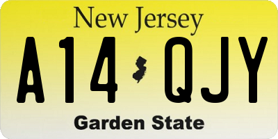 NJ license plate A14QJY