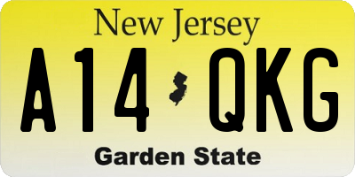 NJ license plate A14QKG