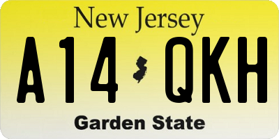 NJ license plate A14QKH
