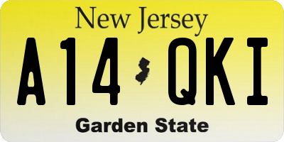 NJ license plate A14QKI