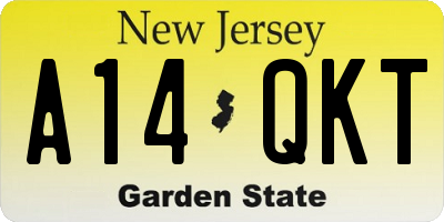NJ license plate A14QKT