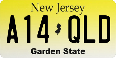 NJ license plate A14QLD