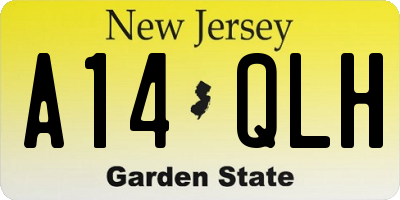 NJ license plate A14QLH