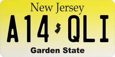 NJ license plate A14QLI