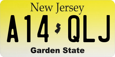 NJ license plate A14QLJ