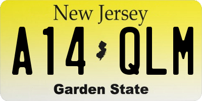 NJ license plate A14QLM