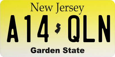NJ license plate A14QLN