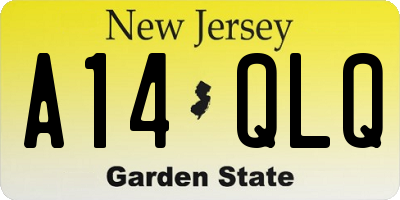 NJ license plate A14QLQ