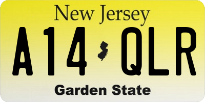 NJ license plate A14QLR