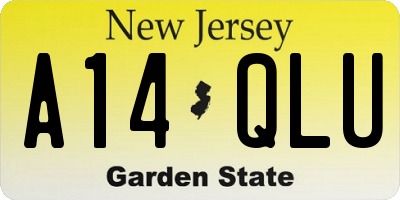 NJ license plate A14QLU