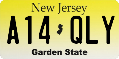 NJ license plate A14QLY