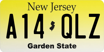 NJ license plate A14QLZ