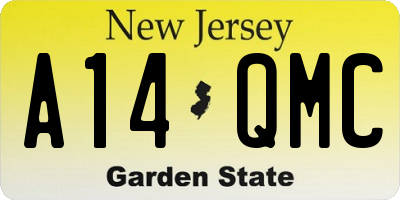 NJ license plate A14QMC