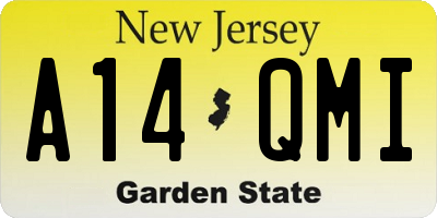 NJ license plate A14QMI