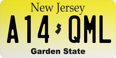 NJ license plate A14QML