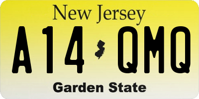 NJ license plate A14QMQ