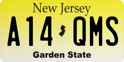 NJ license plate A14QMS
