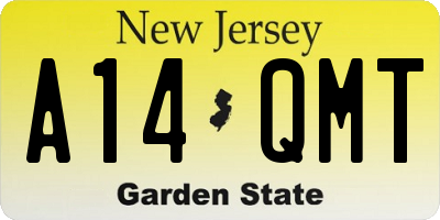 NJ license plate A14QMT
